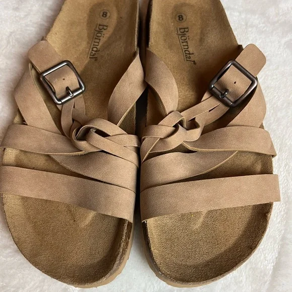 Bjorndal Shoes Bjorndal Tan Sandals With Adjustable Straps And